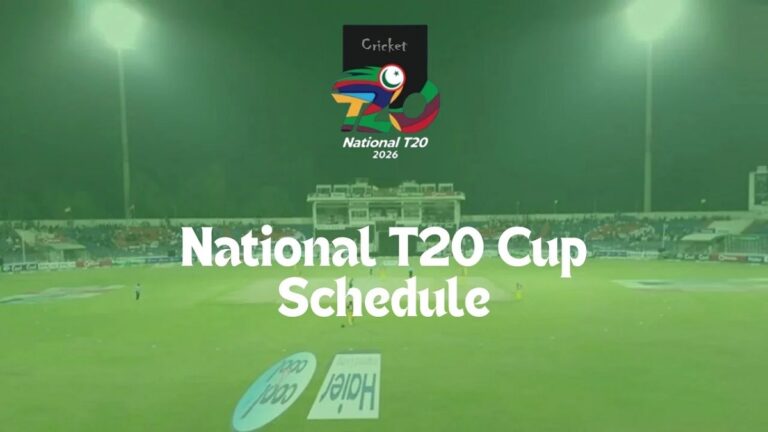 National T20 Cup Schedule